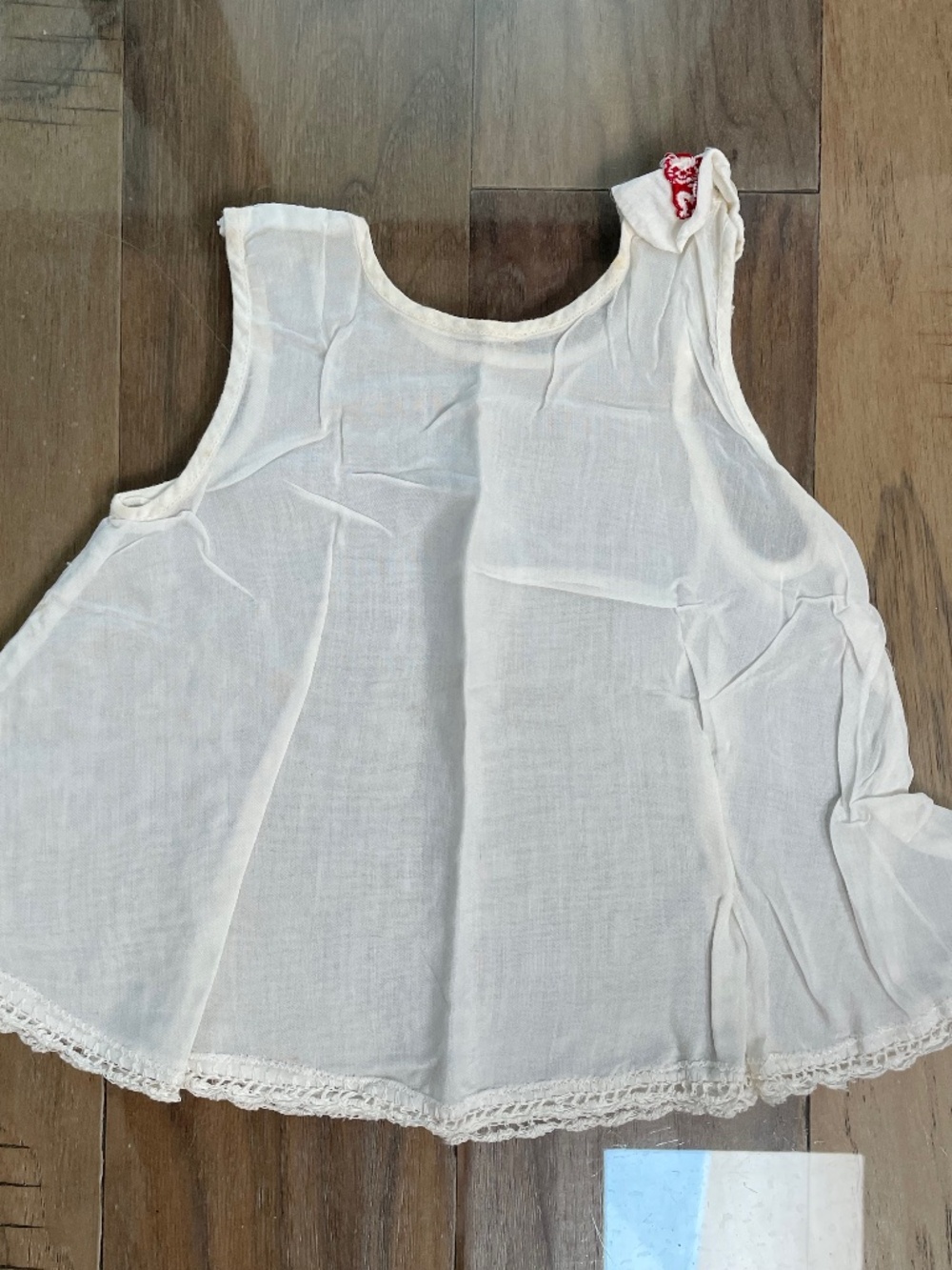 Vintage, Handmade Baby Dress with Crochet Hem Detail
